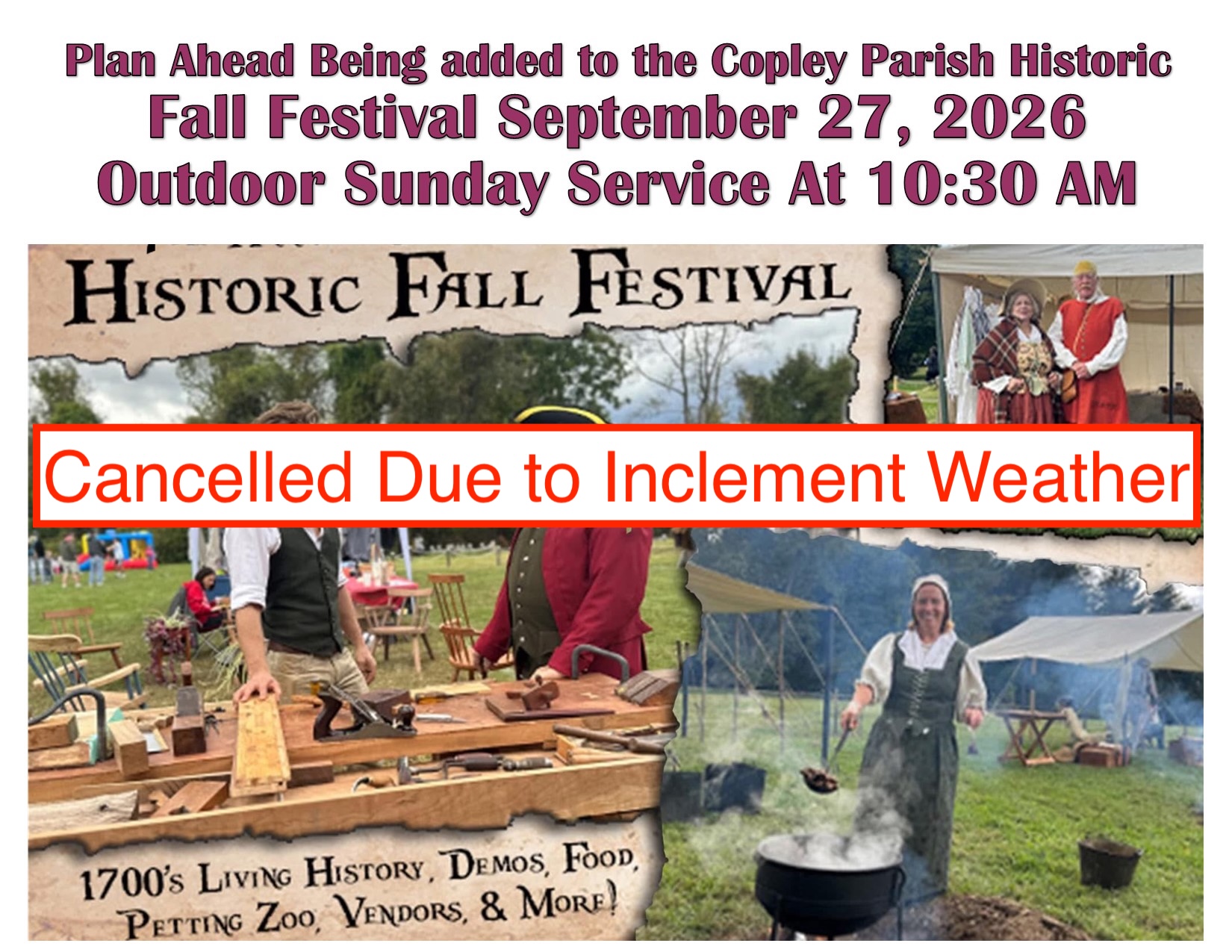 2026 Fall Festival Cancelled